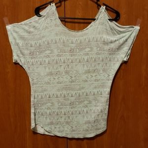 Aztec mint cold shoulder shirt